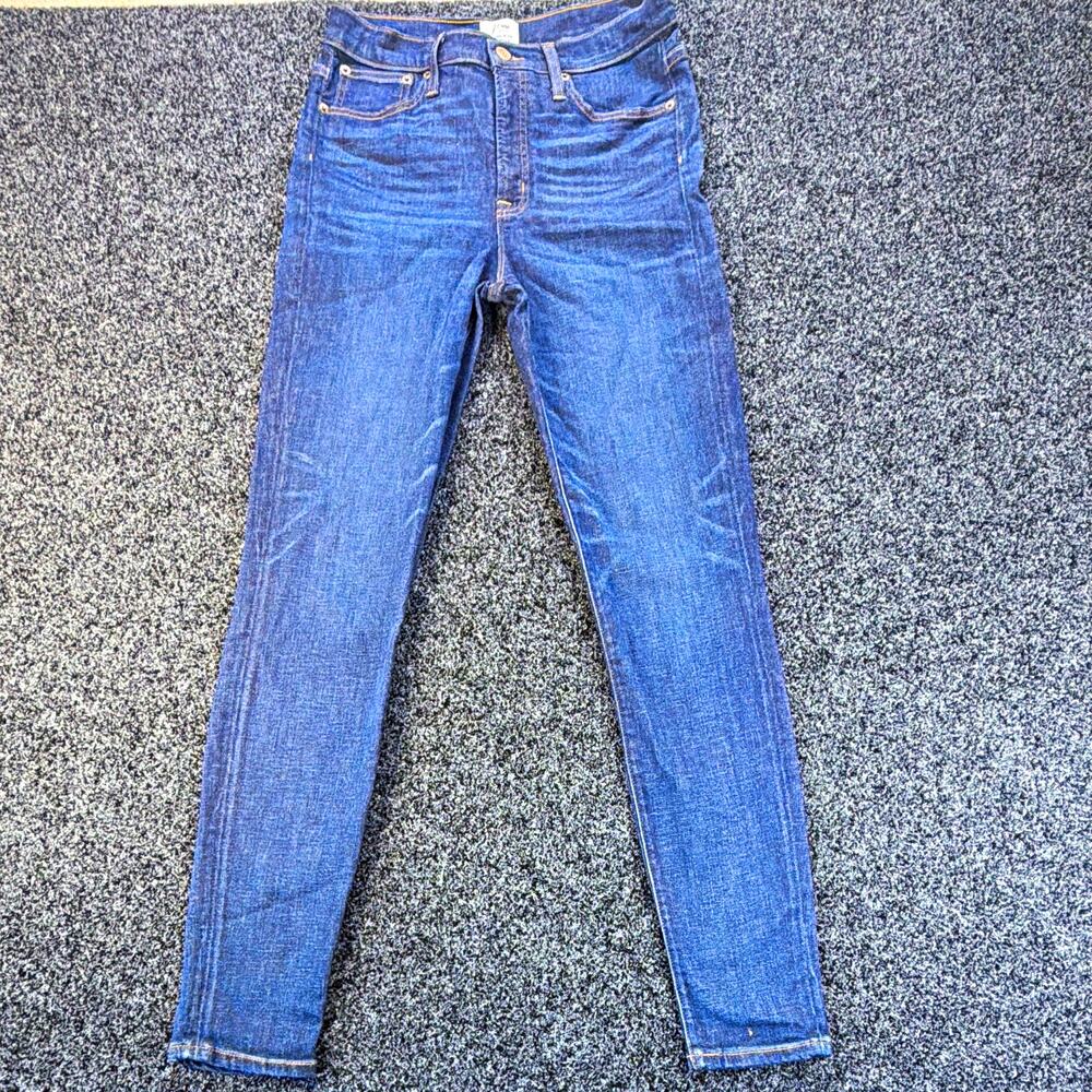 J.Crew Women’s Dark Wash Blue Toothpick Skinny High Rise Stretch 5-Pocket 29